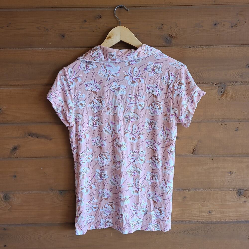 Anthropologie Eberjey Gisele Pajama Top Relaxed PJ Fiore Rose Cloud Small Blouse - Picture 4 of 6